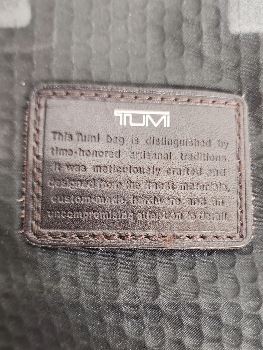 Tumi Black Messenger Crossbody Bag w/Brown Leather Accent Minimalist Man Bag WOW